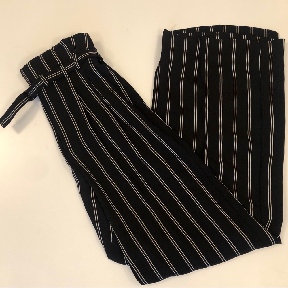 Express Paper-bag waist wide leg pants